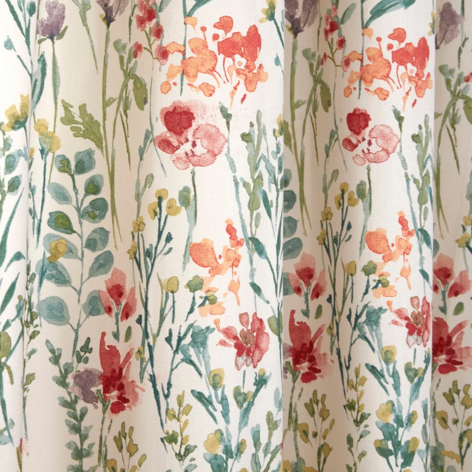 Amaryllis Floral Multi Pencil Pleat Curtains