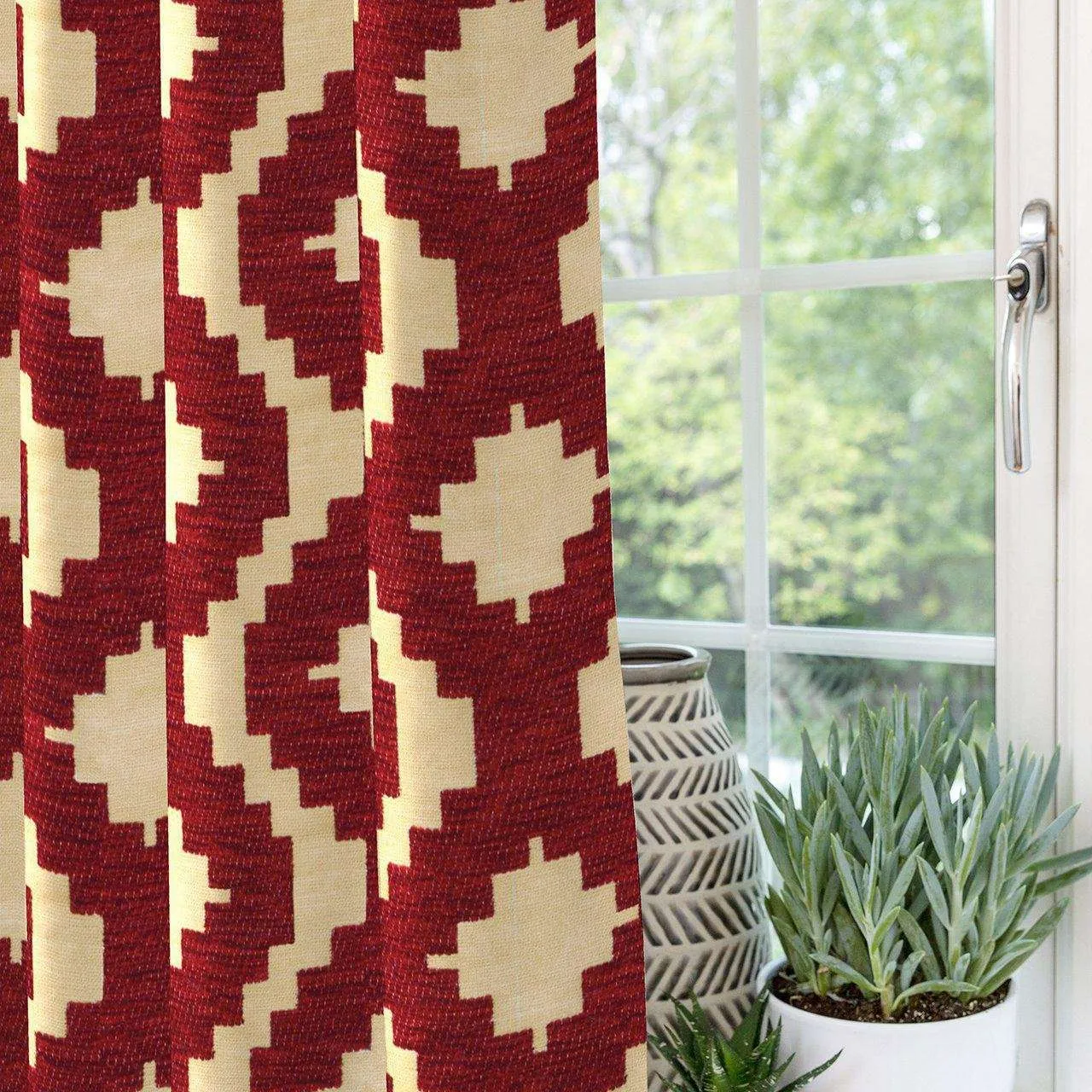 Arizona Geometric Red Curtains