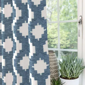 Arizona Geometric Wedgewood Blue Curtains