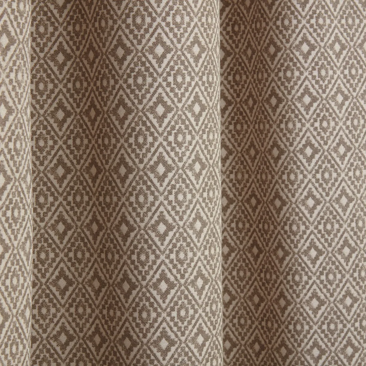 Aztec Natural Linen Pencil Pleat Curtains