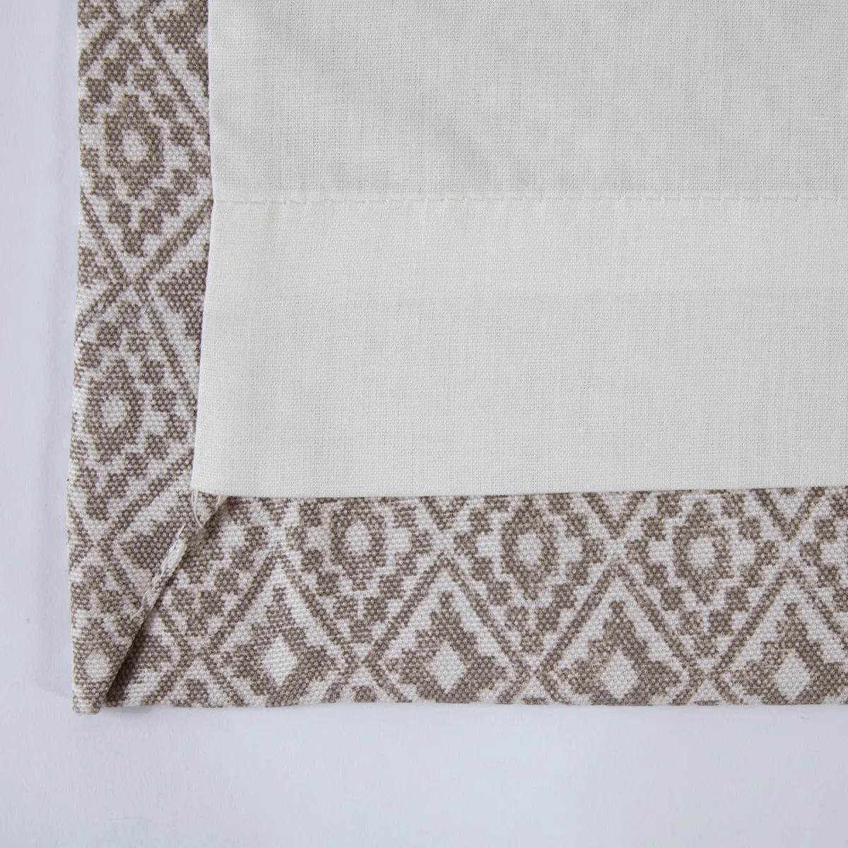 Aztec Natural Linen Pencil Pleat Curtains