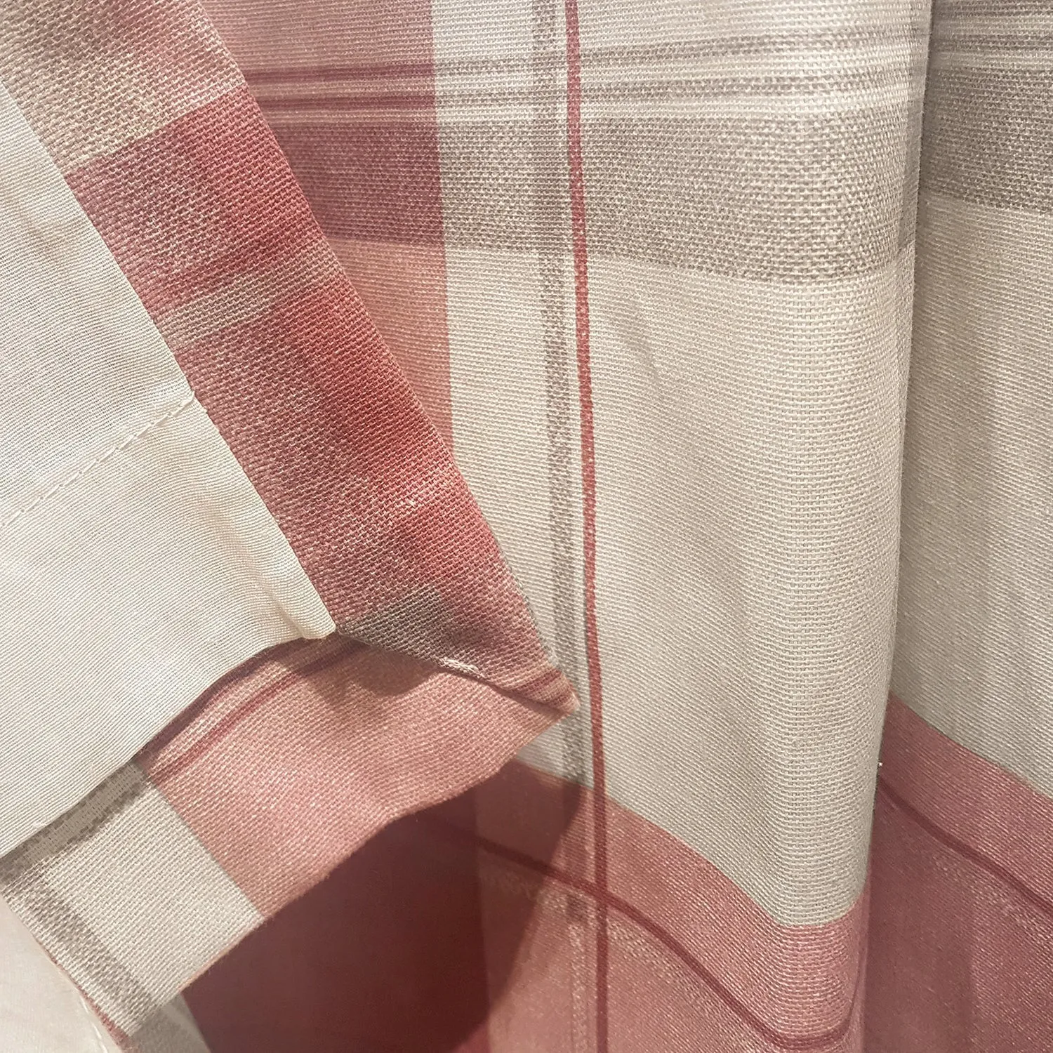 Balmoral Check Blush Eyelet Curtains