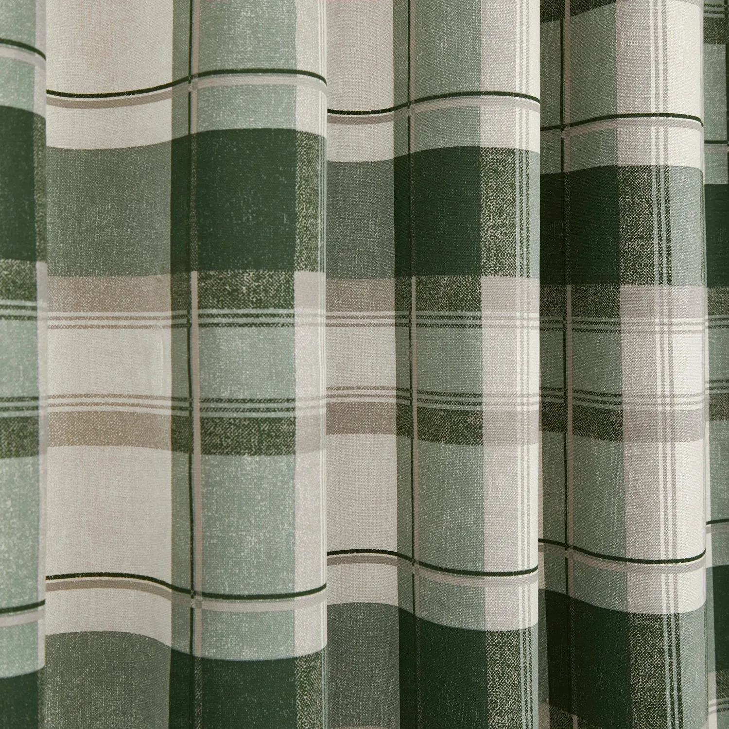 Balmoral Check Bottle Green Eyelet Curtains