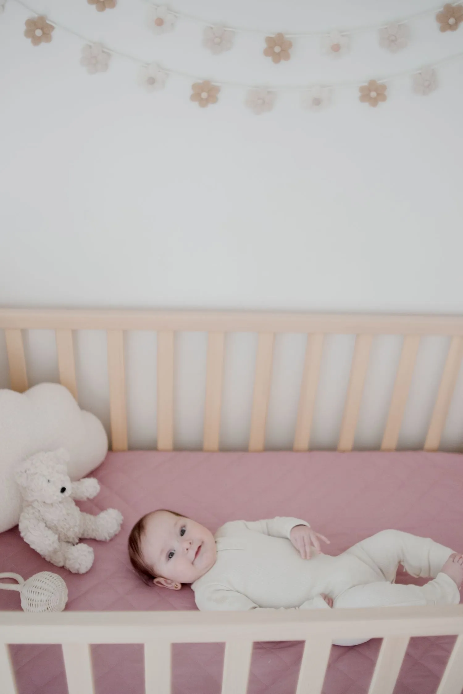 Bambella Designs 2-in-1 Waterproof Cot Sheet & Mattress Protector | Dusty Mauve