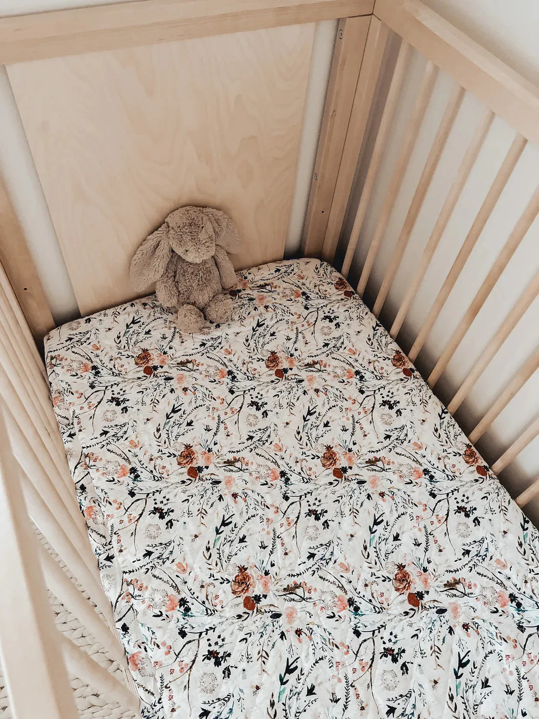 Bambella Designs 2-in-1 Waterproof Cot Sheet & Mattress Protector | Wildflowers