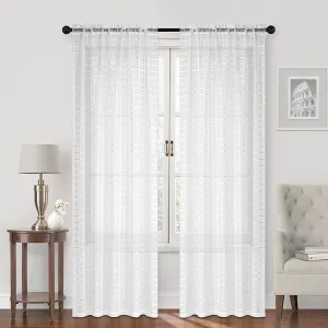 Bara White Sheer Set of 2 Curtains