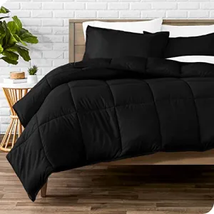 Bare Home Comforter Set - Queen Size - Ultra-Soft - Goose Down Alternative - Premium 1800 Series - All Season Warmth (Queen, Black)