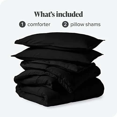 Bare Home Comforter Set - Queen Size - Ultra-Soft - Goose Down Alternative - Premium 1800 Series - All Season Warmth (Queen, Black)