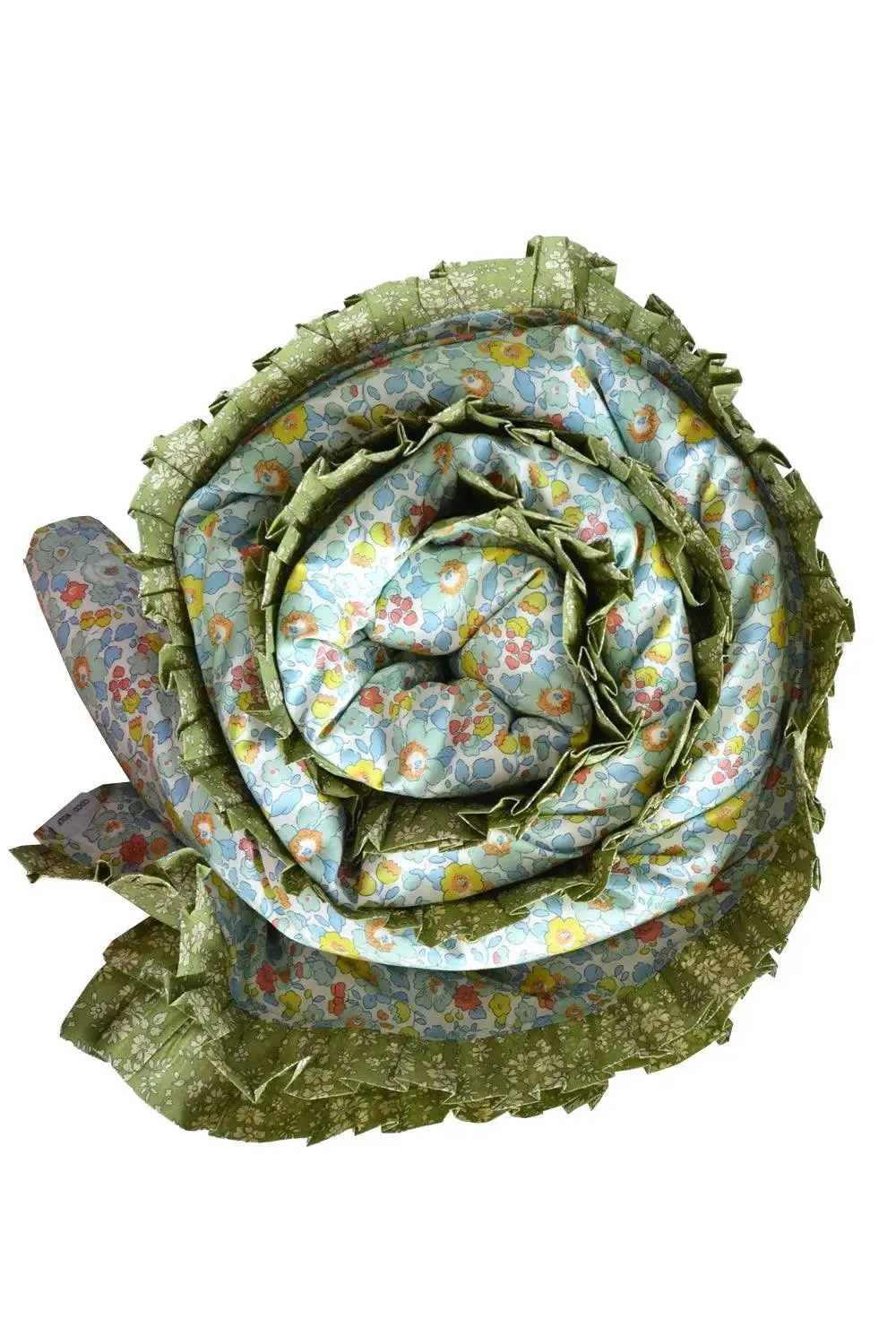 BETSY SAGE & CAPEL PISTACHIO Liberty Reversible Ruffle Edge Heirloom Quilt