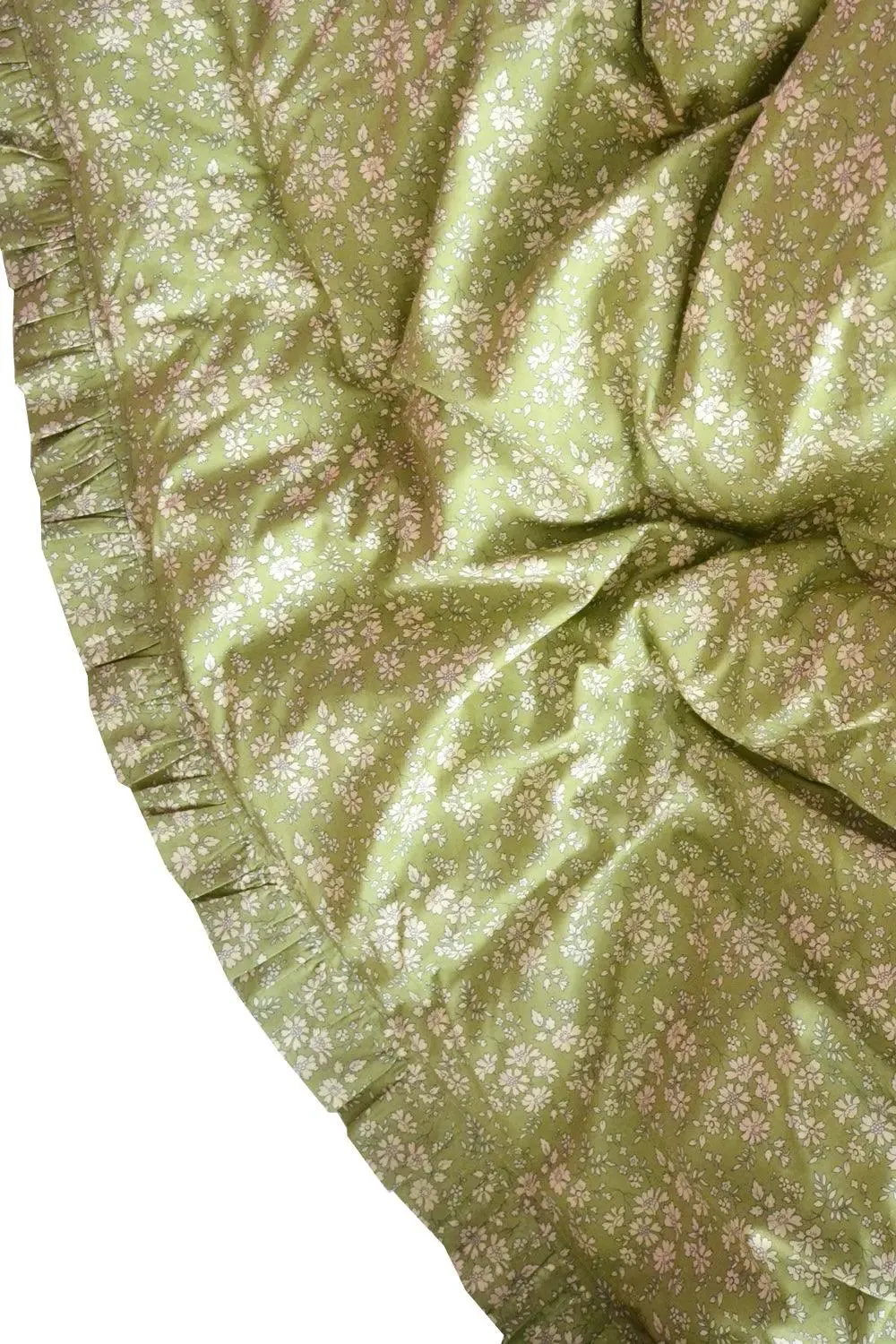 BETSY SAGE & CAPEL PISTACHIO Liberty Reversible Ruffle Edge Heirloom Quilt