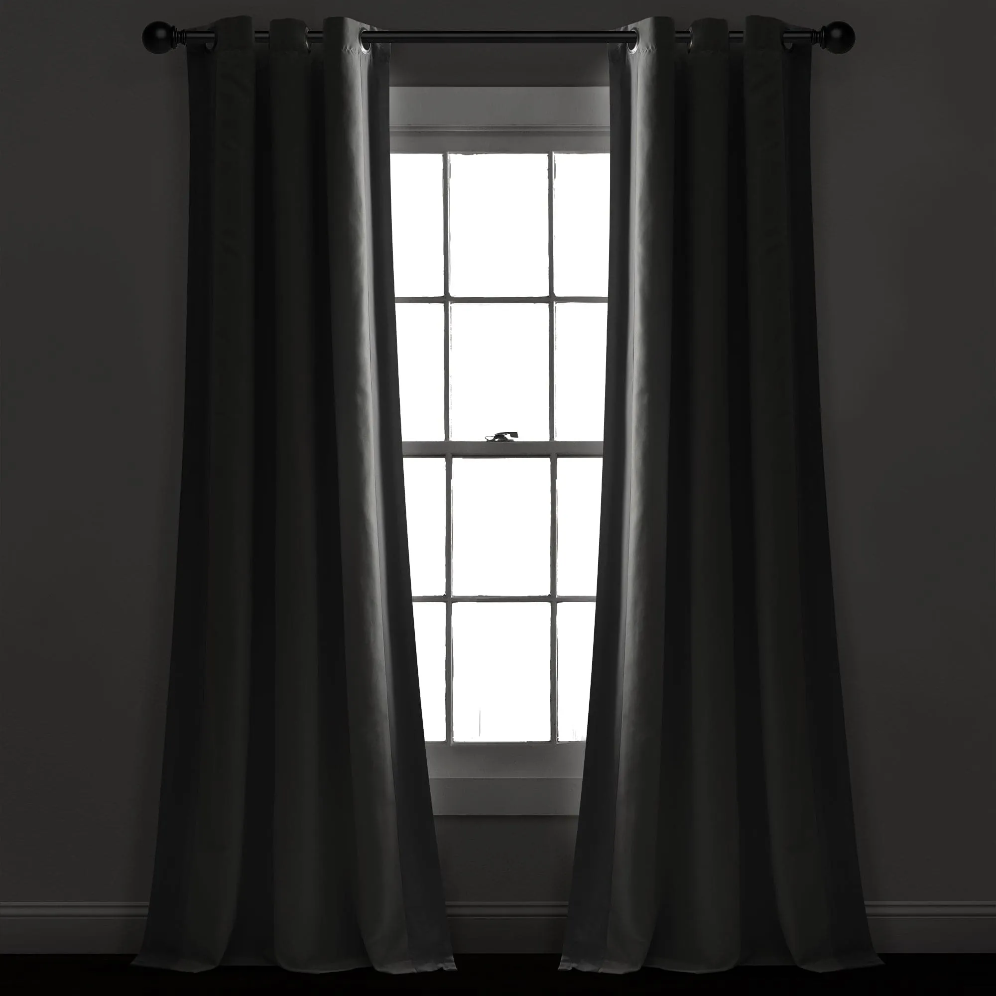 Block Border Blackout Window Curtain Panel