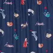 Blue Pets Ready Made Curtains