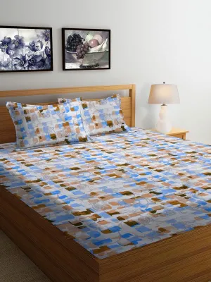 Bombay Dyeing (Florentine) 100% Pure Cotton California (Super) King Size BedSheet (274x274 cm or 108x108 Inch or 9x9 Foot Approx) with Two Pillow Covers