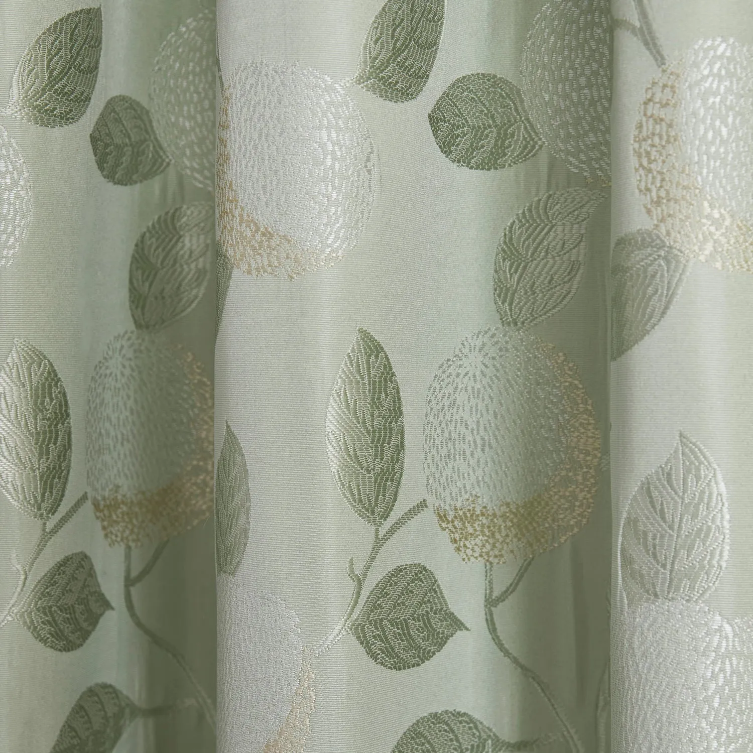 Bramford Green Fruit Tree Pencil Pleat Curtains