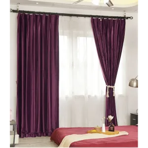 Brittany Velvet Plain Curtains  - Violet