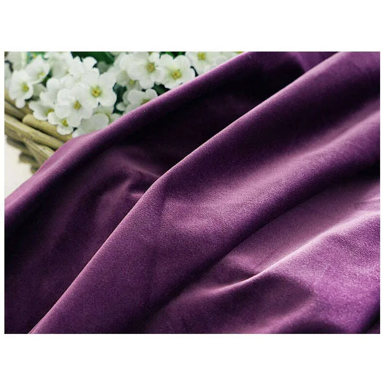 Brittany Velvet Plain Curtains  - Violet