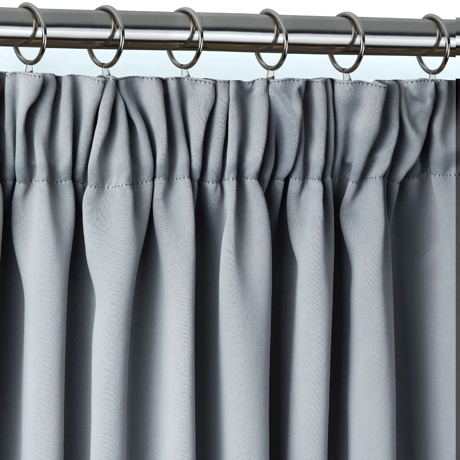 Cali Silver Thermal Blackout Pencil Pleat Door Curtain