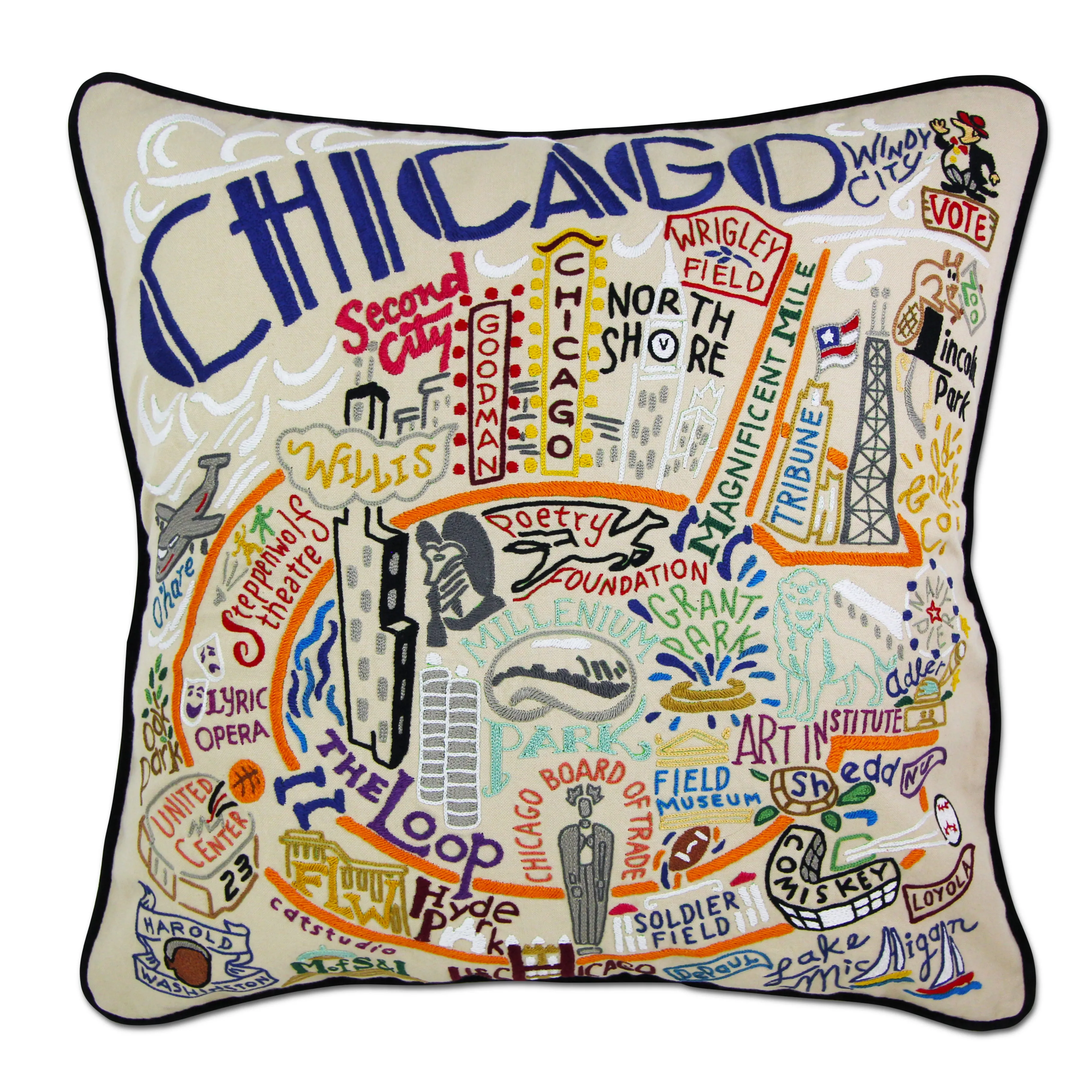 CHICAGO PILLOW BY CATSTUDIO