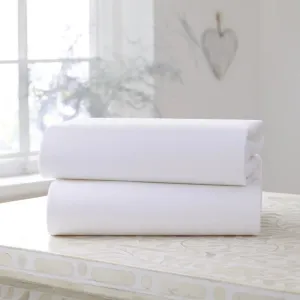 Clair de Lune 2-Pack Cotton Fitted Sheets Cot Bed White 70/140