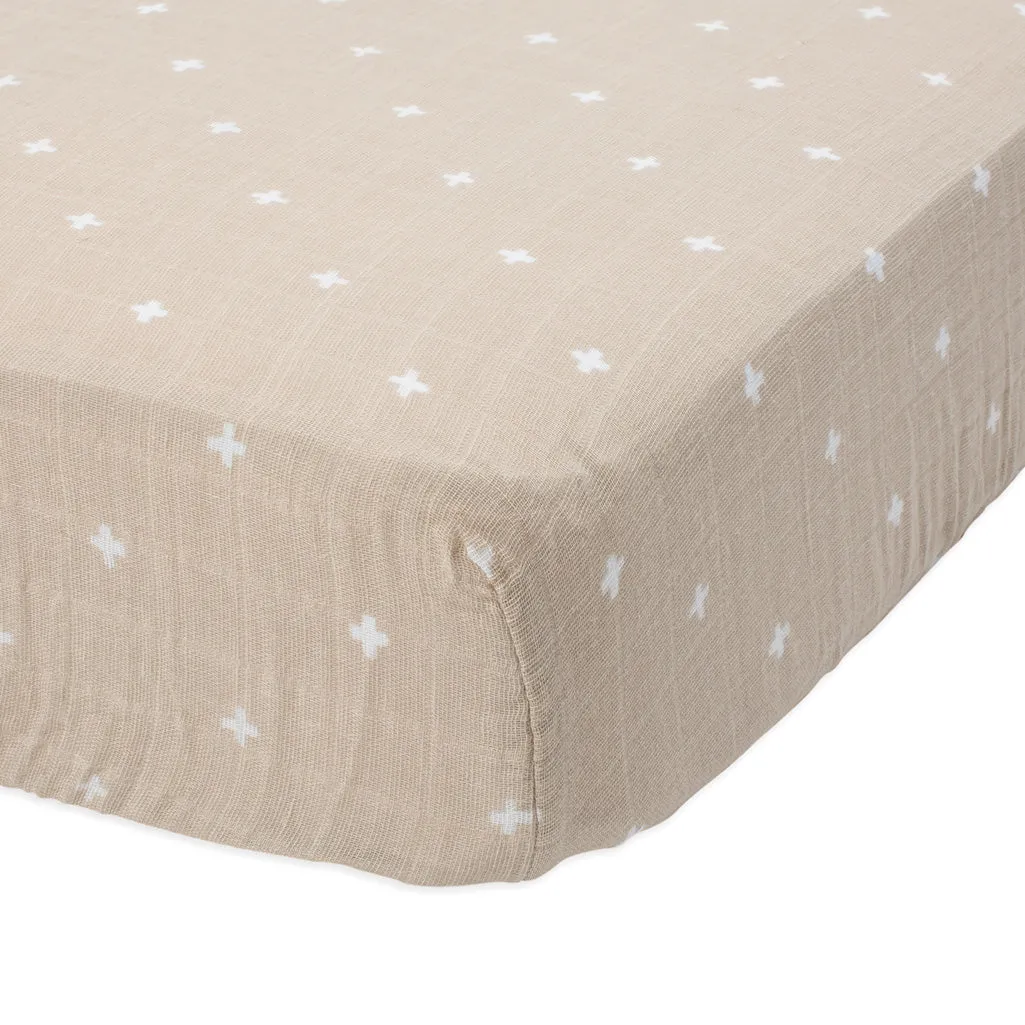 Cotton Muslin Fitted Crib Sheet