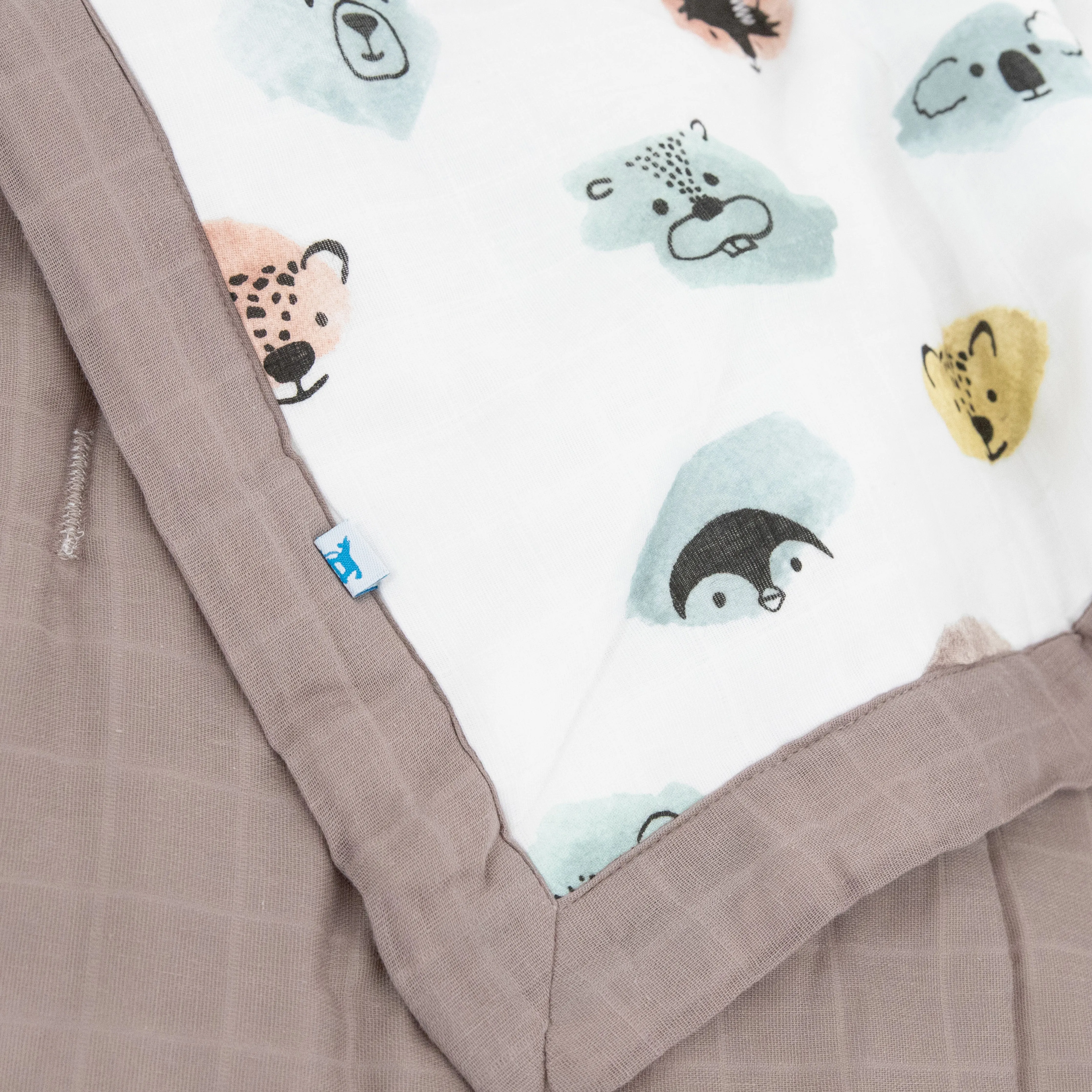 Cotton Muslin Toddler Comforter - Watercolor Critters