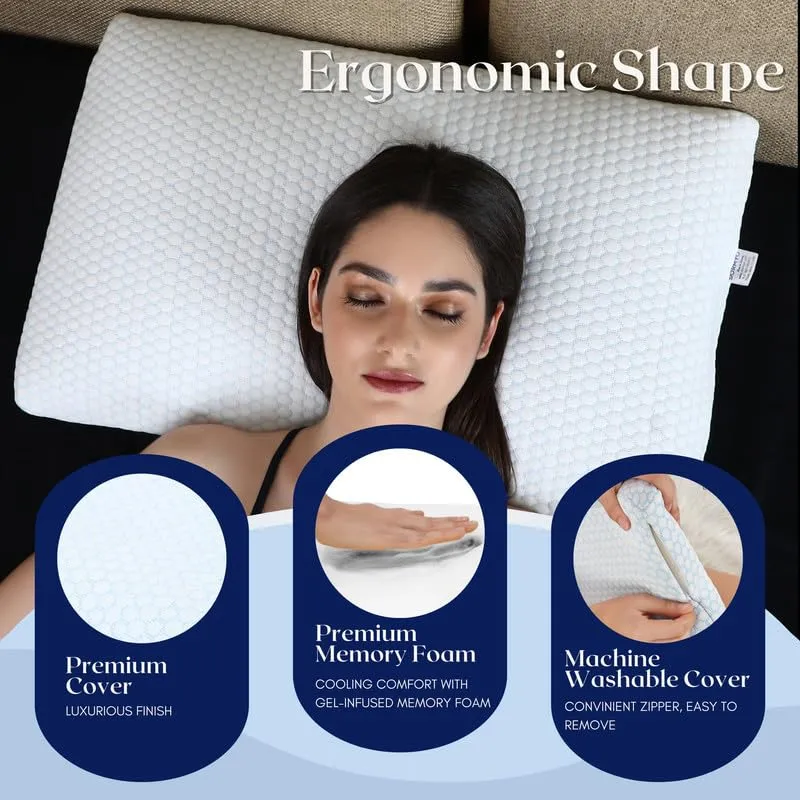 Dormyo Memory Foam Pillow (2, Flakes, 2.5 inches Height)