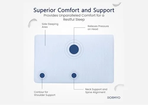 Dormyo Memory Foam Pillow (2, Flakes, 2.5 inches Height)