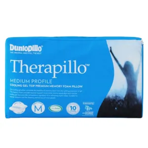 Dunlopillo Therapillo Cooling Gel Top Premium Memory Foam MEDIUM PROFILE Pillow