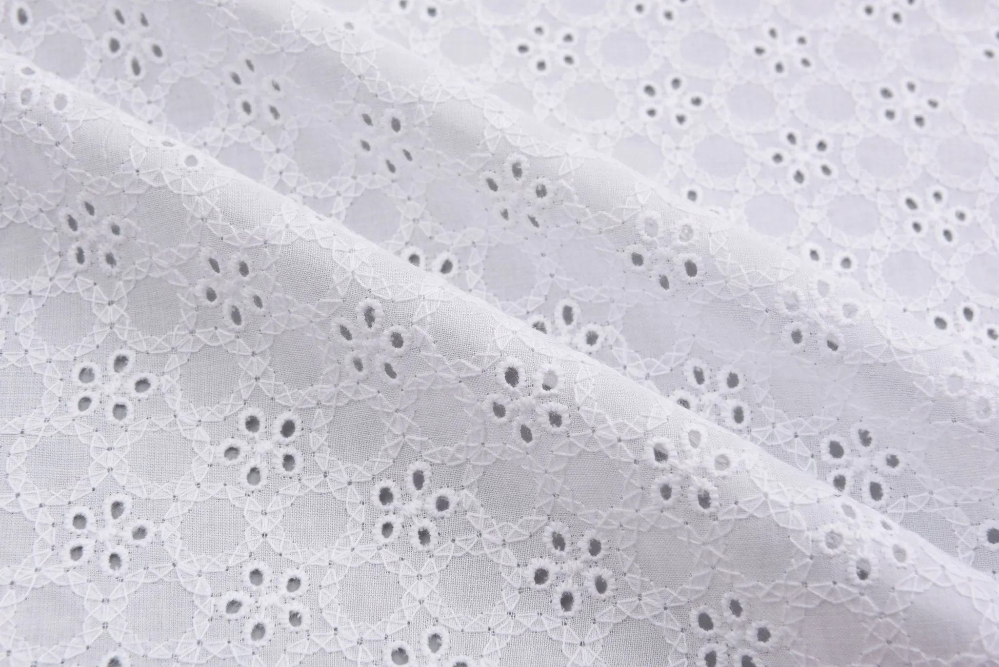 Dyed Pure 100%  Cotton Eyelet  Voil Embroidery Fabric - GK-27292