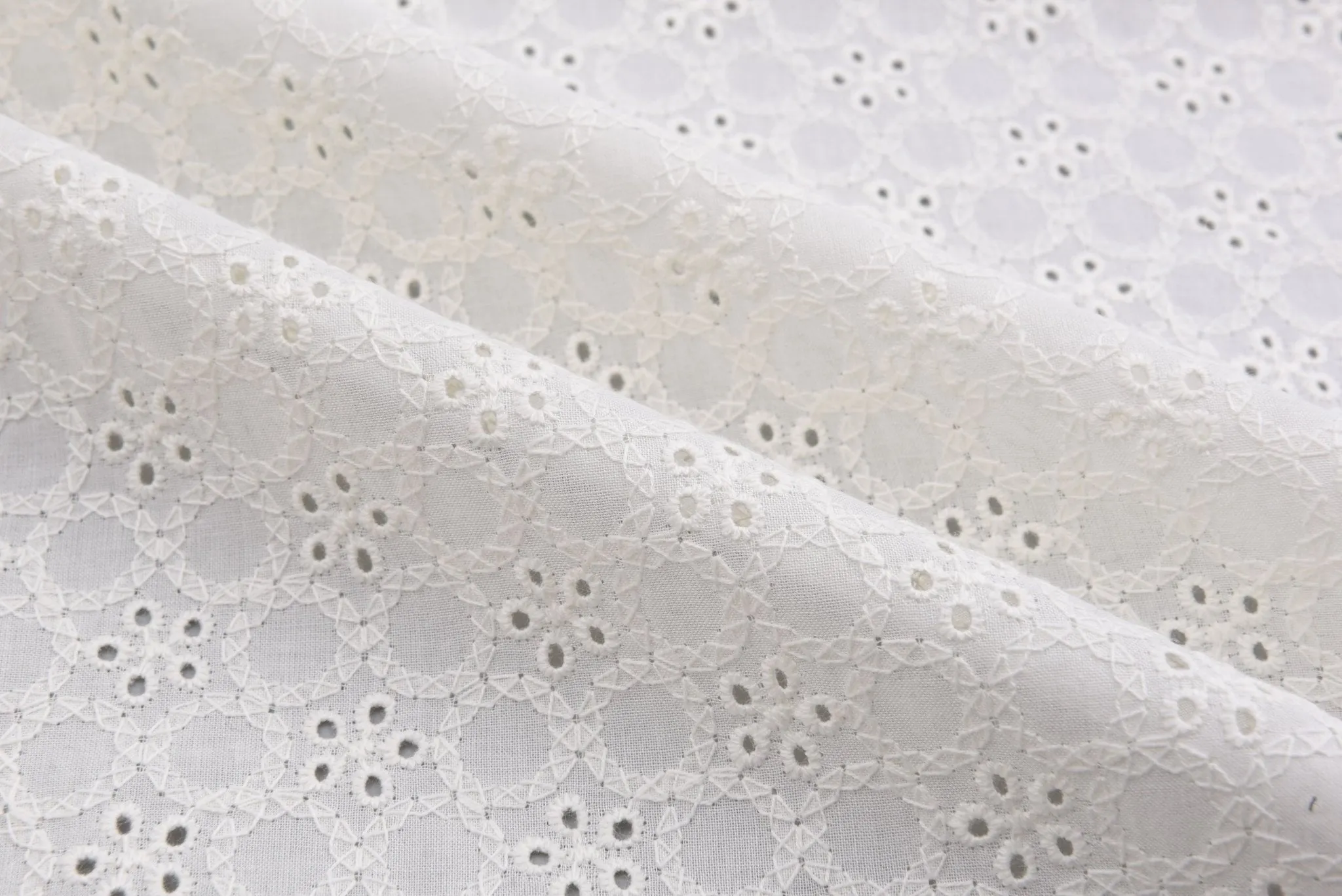 Dyed Pure 100%  Cotton Eyelet  Voil Embroidery Fabric - GK-27292