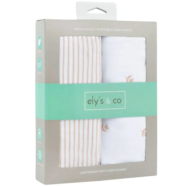 Ely's & Co. Cotton Pack N Play/ Porta Crib Sheet - 2 Pack