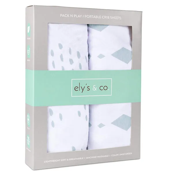 Ely's & Co. Cotton Pack N Play/ Porta Crib Sheet - 2 Pack