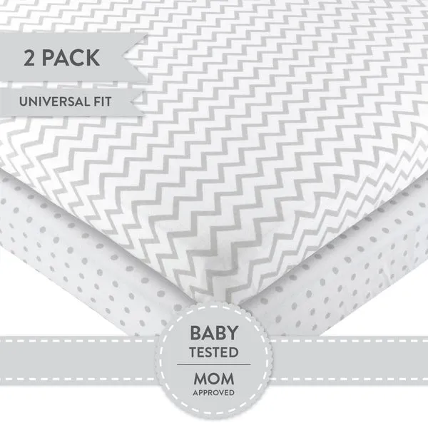 Ely's & Co. Cotton Pack N Play/ Porta Crib Sheet - 2 Pack