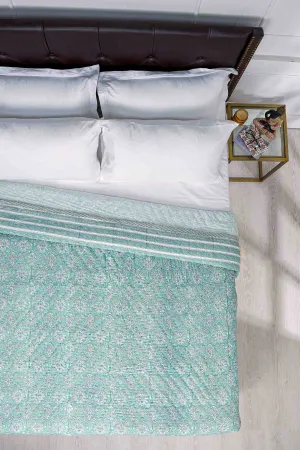 Eshika Jaal Turquoise Cotton Muslin Quilt