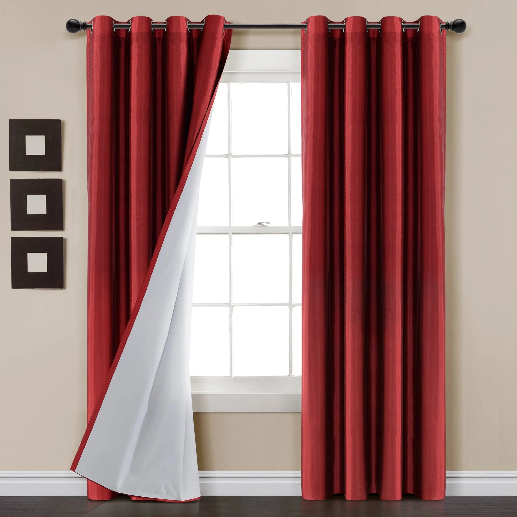 Faux Silk 100% Blackout Window Curtain Panel