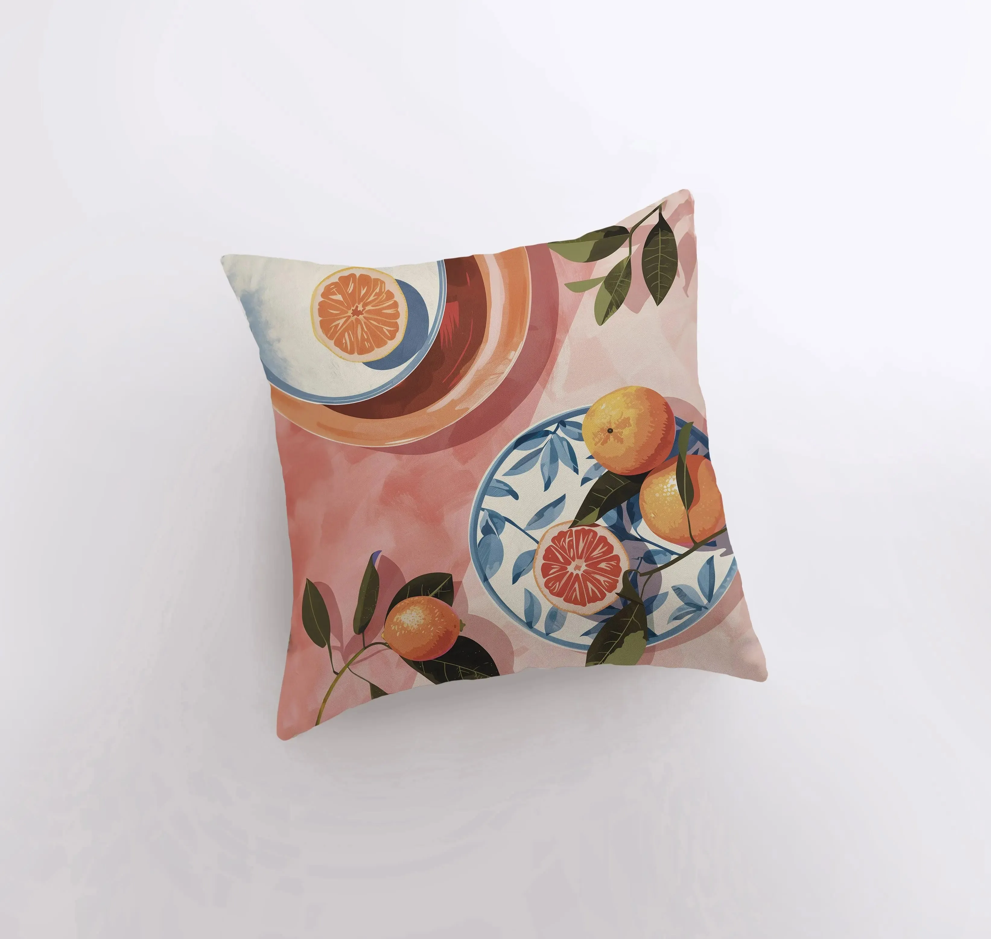 Grapefruit Breakfast | Gouache Painting | Food Pillow | Fruit | Abstract Still Life | Throw Pillow | Home Decor | Gift for Her |Pillow Cover