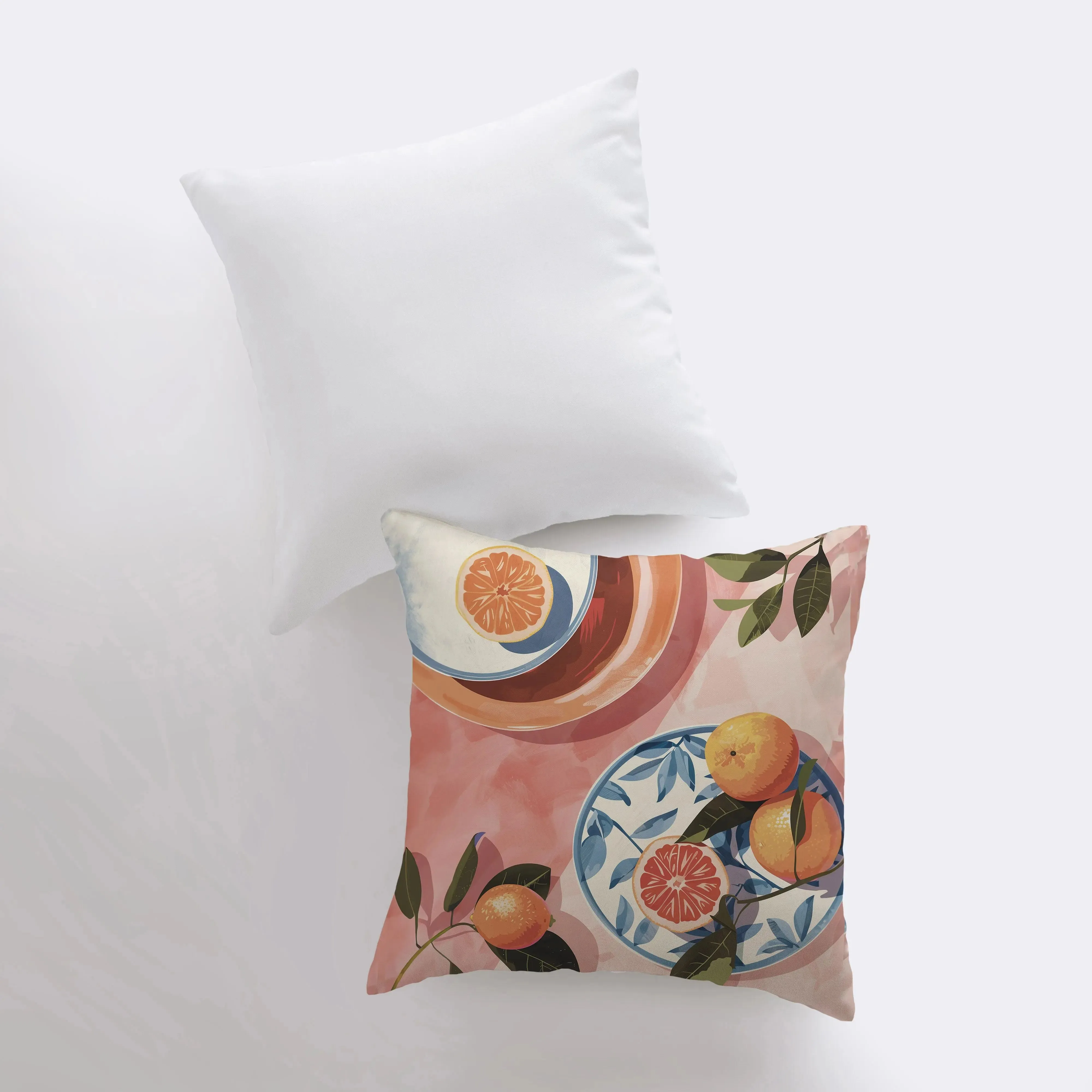 Grapefruit Breakfast | Gouache Painting | Food Pillow | Fruit | Abstract Still Life | Throw Pillow | Home Decor | Gift for Her |Pillow Cover