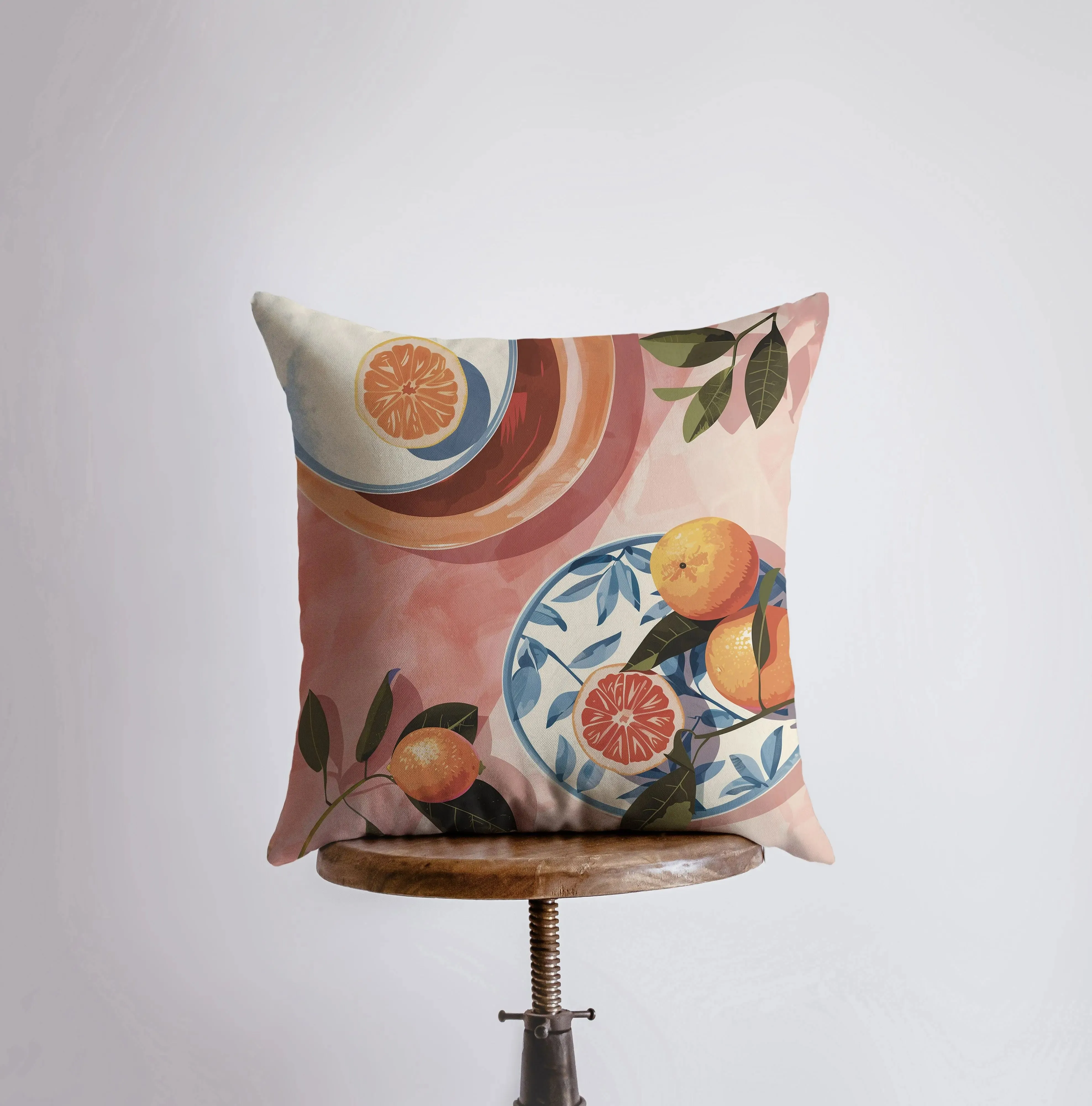 Grapefruit Breakfast | Gouache Painting | Food Pillow | Fruit | Abstract Still Life | Throw Pillow | Home Decor | Gift for Her |Pillow Cover