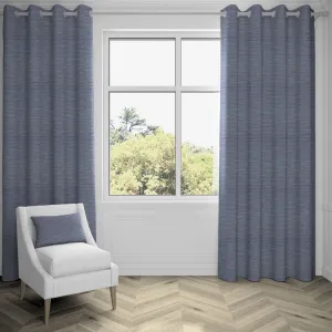 Hamleton Navy Blue Textured Plain Curtains