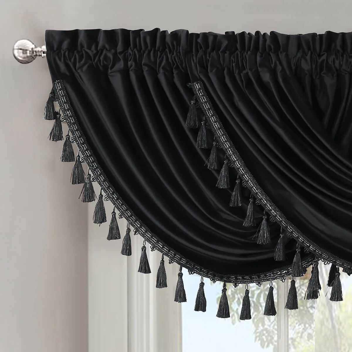 Heavyweight Velvet Waterfall Valance 57”Wx37”L (Single)