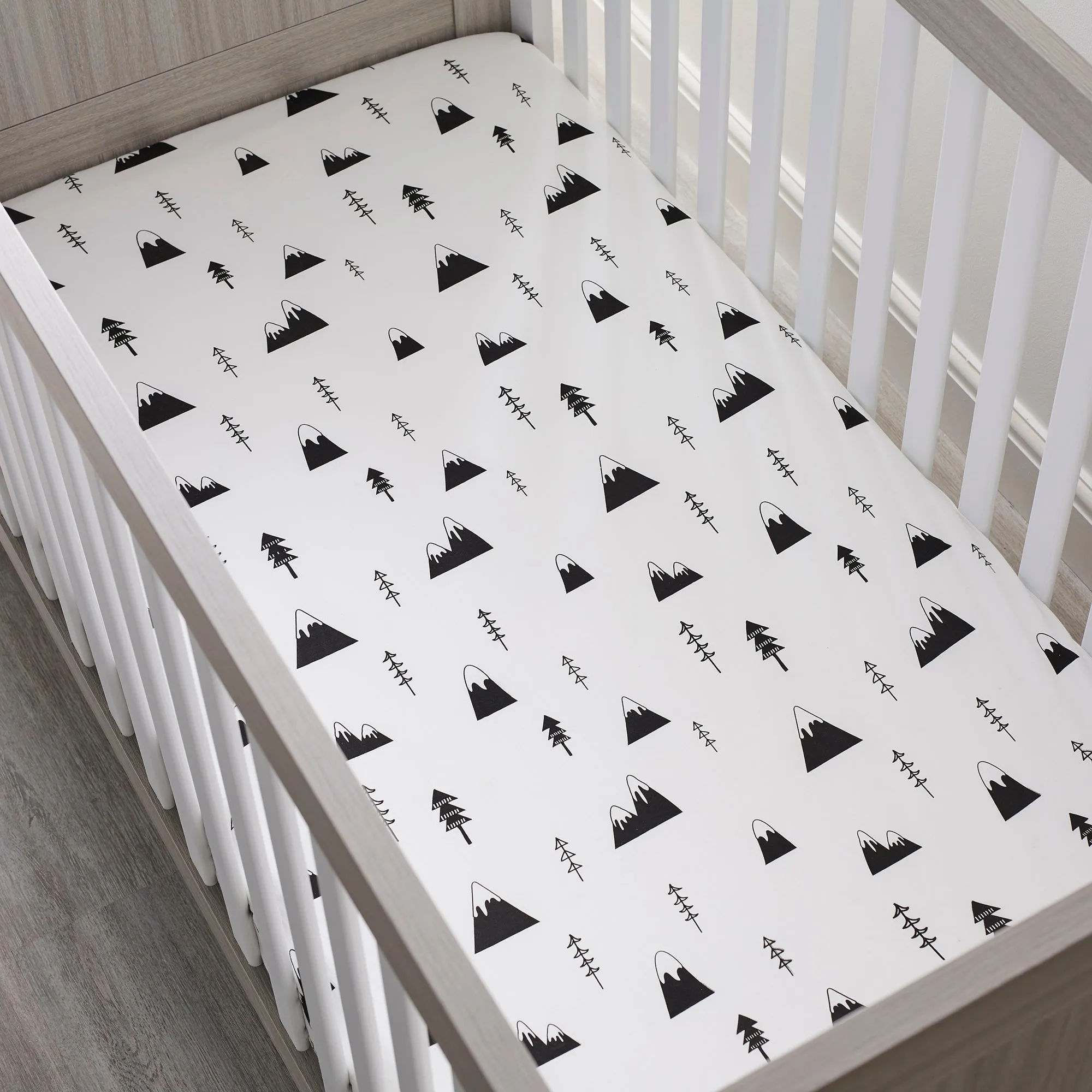 Ickle Bubba Mono Mountains 2-Pack Fitted Cot Bed Sheets