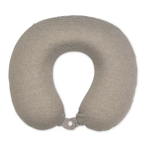 Jersey Stripe - Memory Foam Neck Pillow - Taupe Stripe