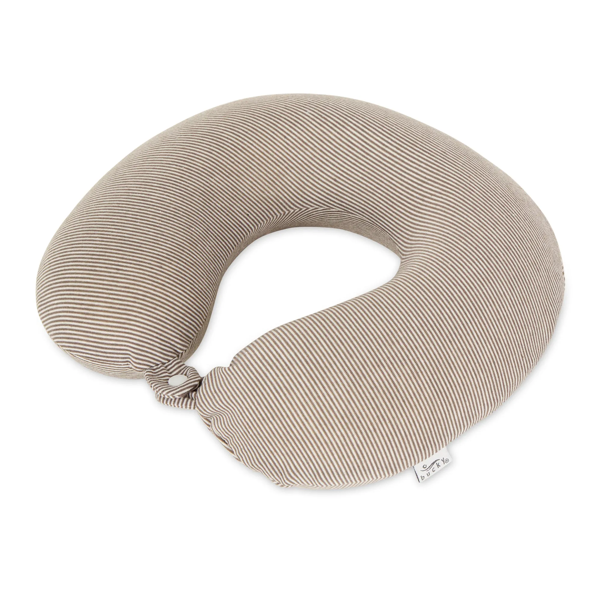 Jersey Stripe - Memory Foam Neck Pillow - Taupe Stripe