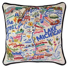 LAKE MICHIGAN PILLOW BY CATSTUDIO