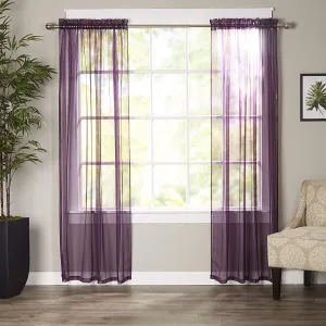 Luxury Sheer Curtains Window Treatment Panels with Rod Pocket for Kitchen Bedroom and Living Room Set of 2