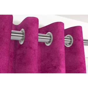 Matt Fuchsia Pink Velvet Curtains