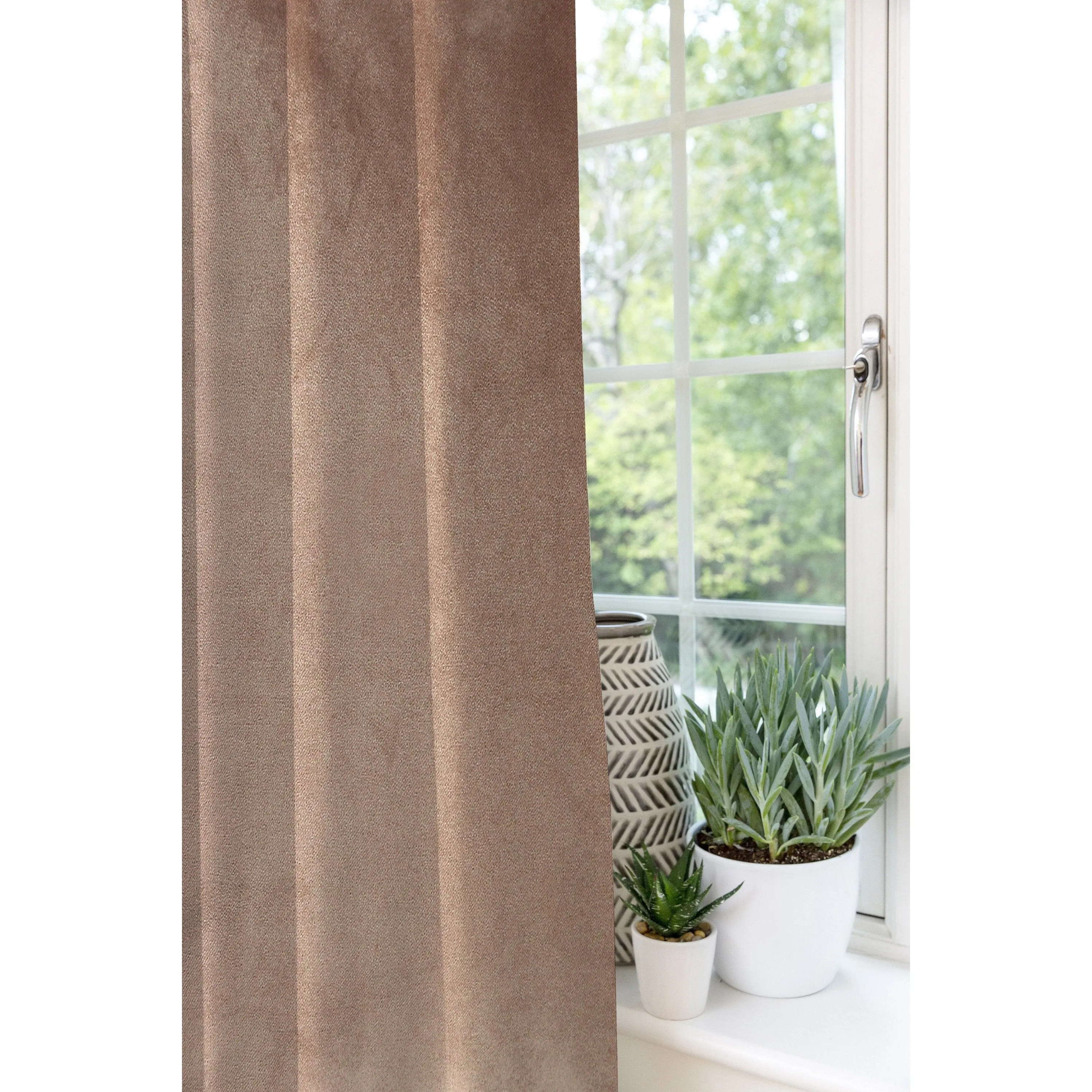 Matt Mocha Brown Velvet Curtains