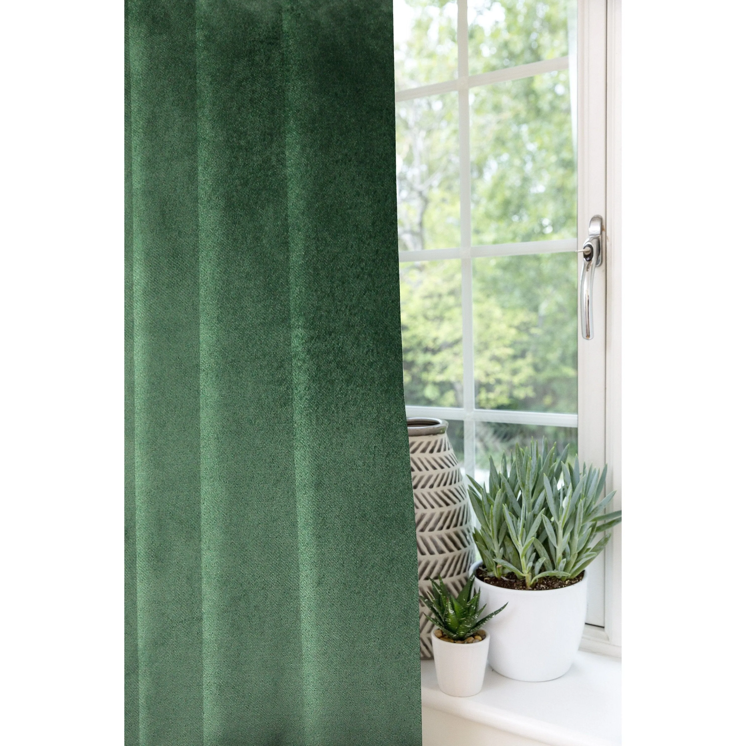 Matt Moss Green Velvet Curtains