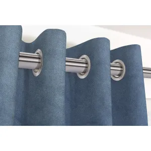 Matt Petrol Blue Velvet Curtains