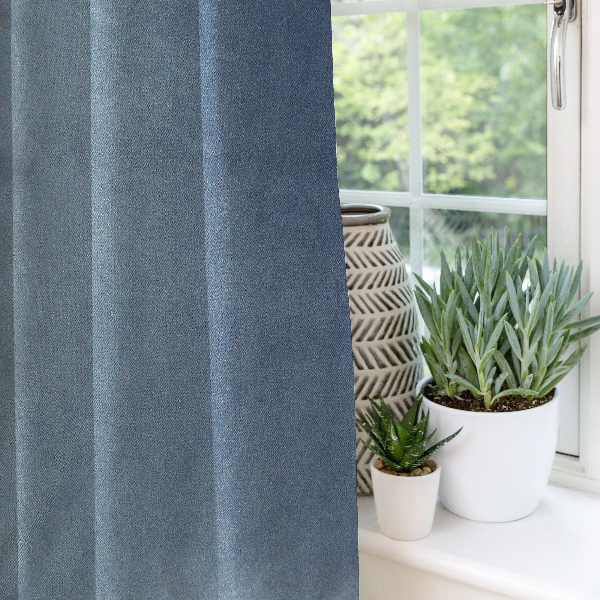 Matt Petrol Blue Velvet Curtains